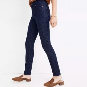 NWT Madewell 9” High Rise Skinny Jean Flocked Dots